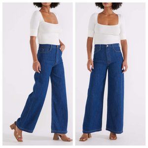 Etica Blue Wide Leg Jeans